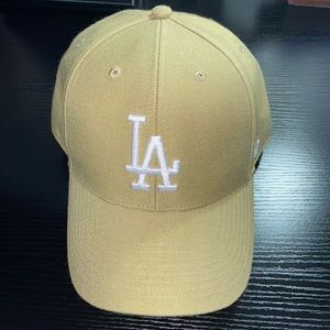 LA Dodgers Velcro SnapBack Hat in Mustard Tan